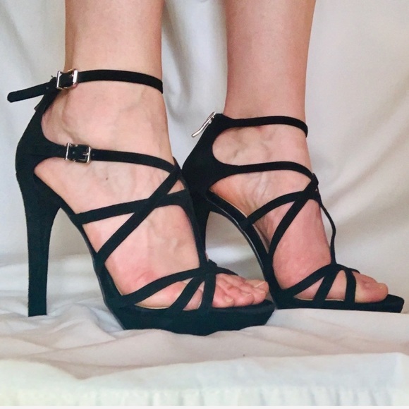 BCBGeneration Black Strappy Montie Heels::8 - Picture 7 of 7